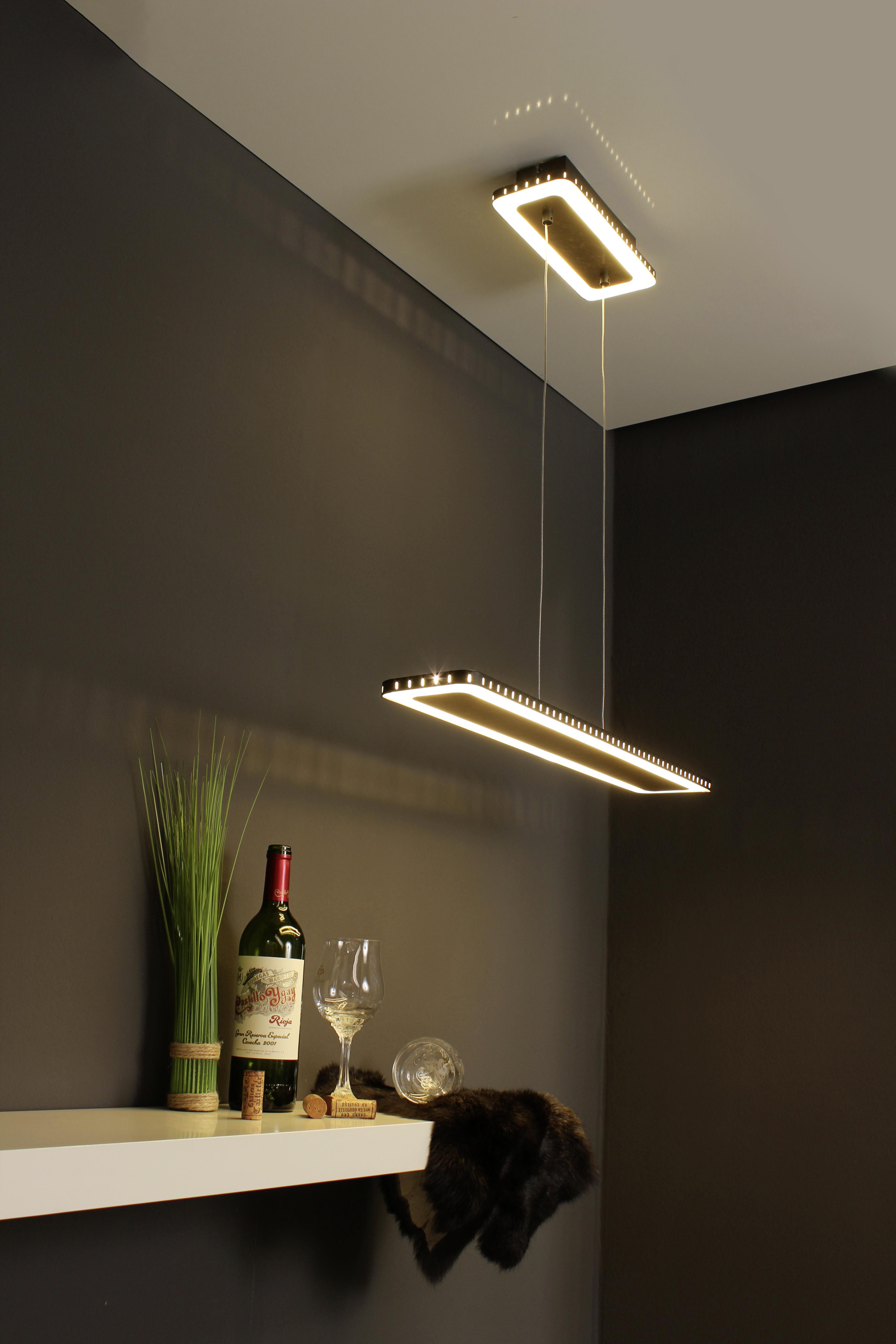 LED-Hängeleuchte Go Solaris H: 120 cm 2-Flammig dimmbar - Goldfarben/Schwarz, Design, Metall (120/12/120cm)