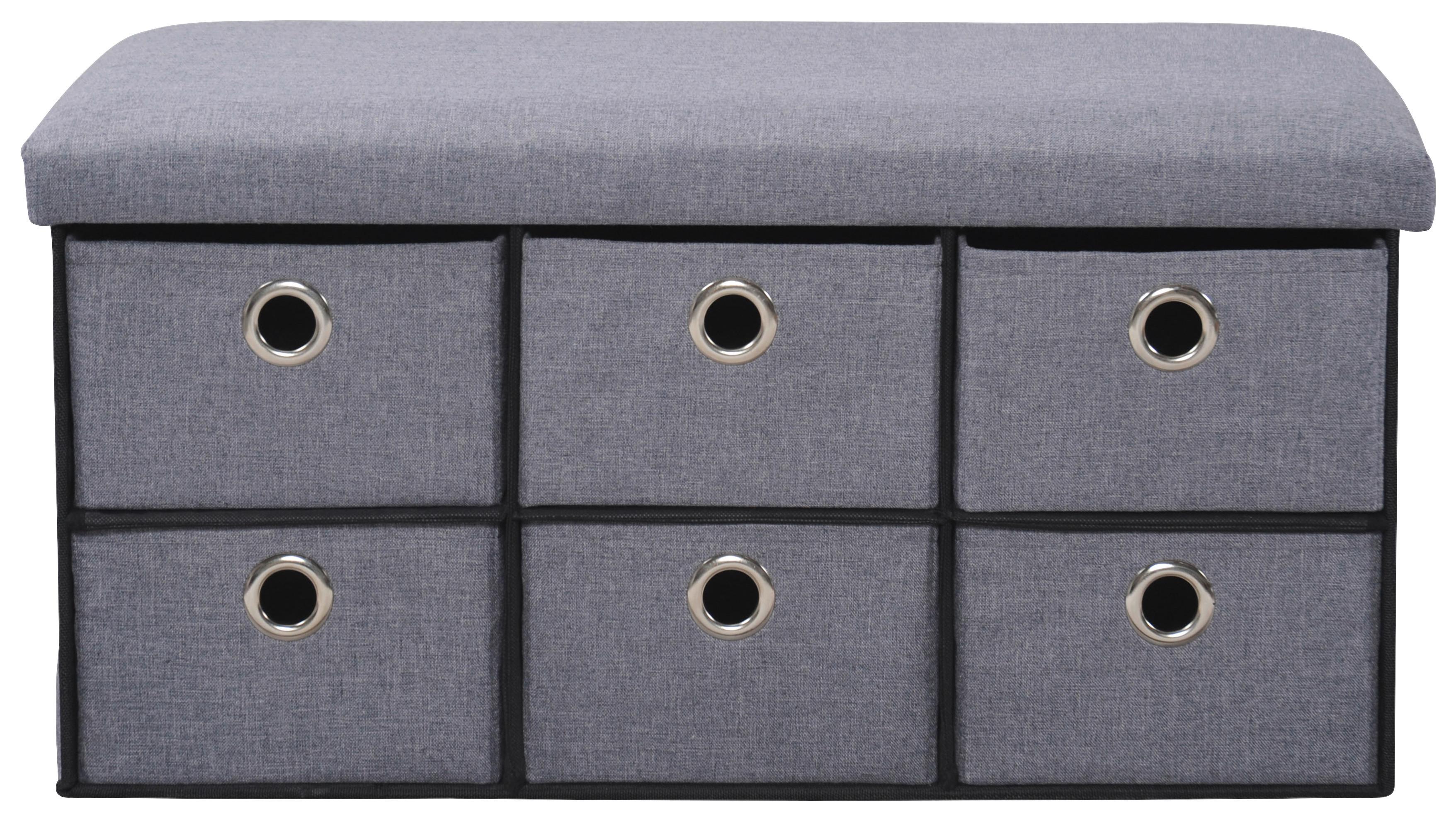 Sitzbank Ludwig, inkl. Aufbewahrungsbox - Grau, Basics, Textil (76/38/38cm) - Kesper
