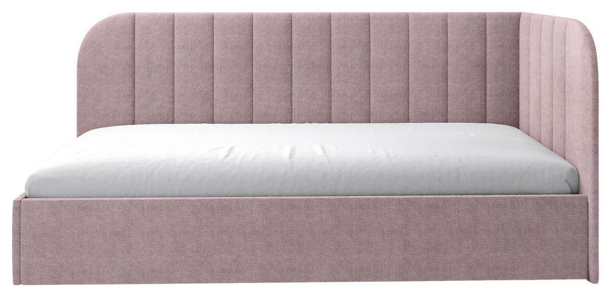 Polsterbett Millow Rechts Rosa Lf: 90x200 Cm - Schwarz/Rosa, MODERN, Holz/Holzwerkstoff (90/200cm) - MID.YOU