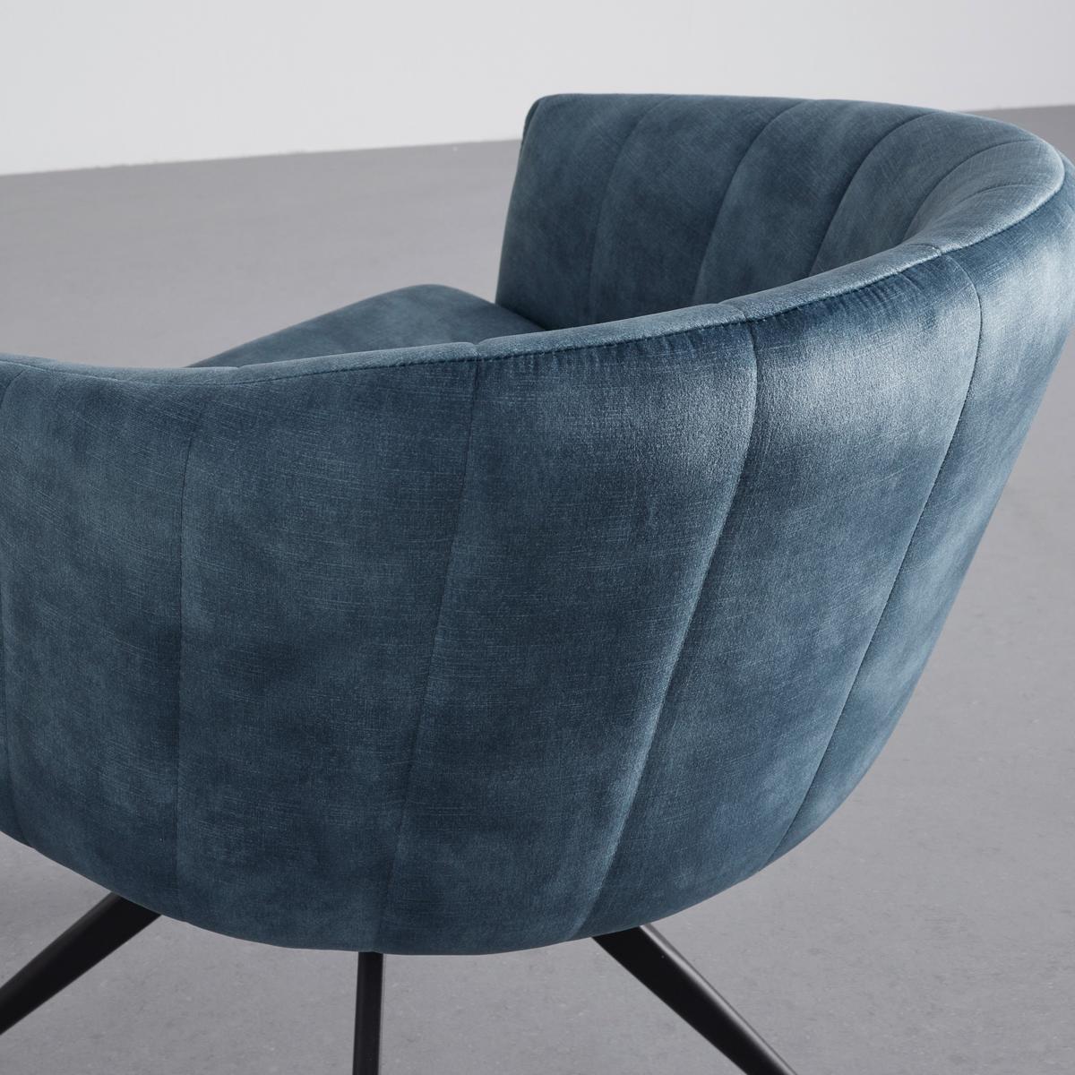 Židle DANIEL modrá - modrá/černá, Moderní, kov/dřevo (56/77/56cm) - Bessagi Home