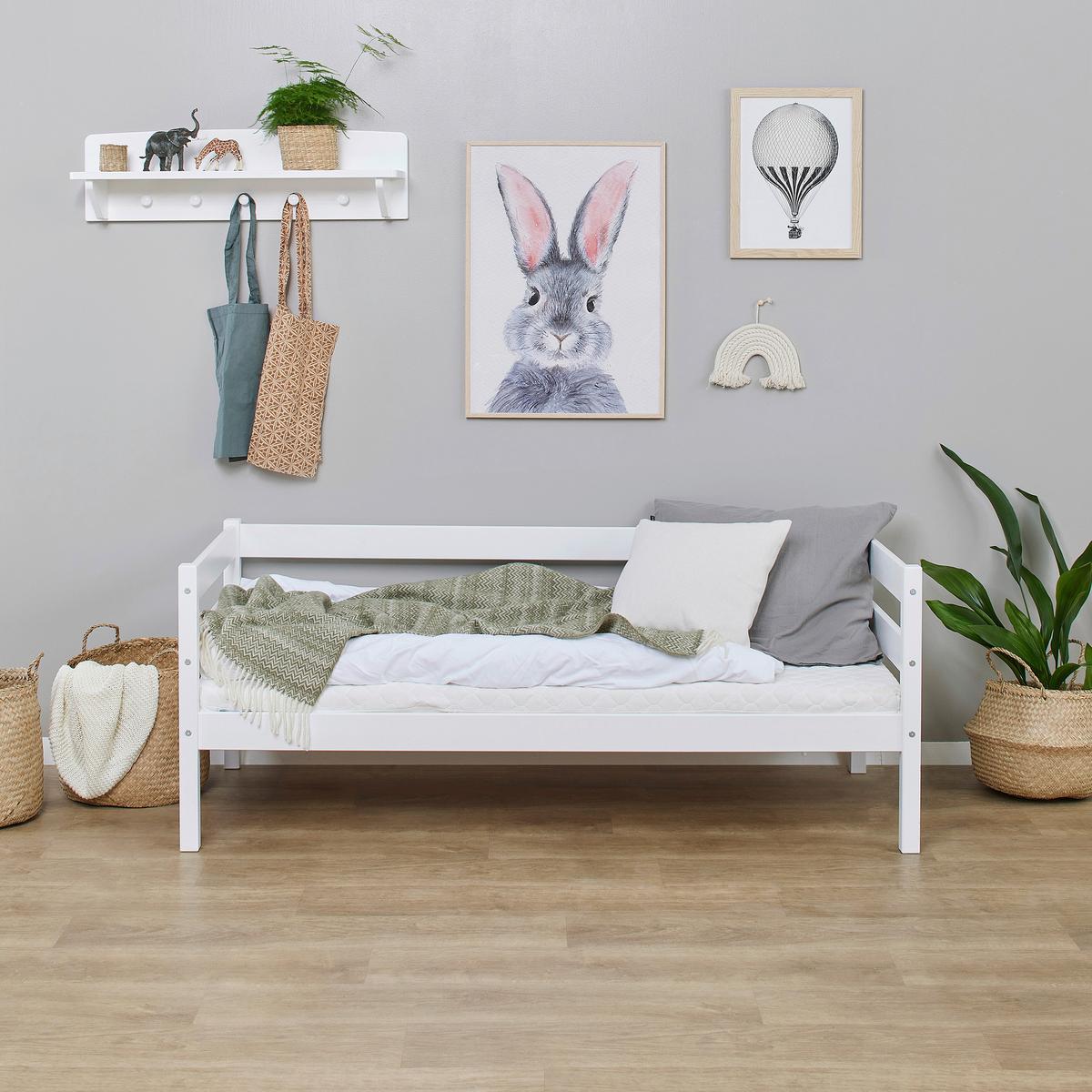 Kinder-/juniorbett Comfort Weiß, Lf: 70x160 Cm - Weiß/Kieferfarben, MODERN, Holz (70/160cm) - MID.YOU