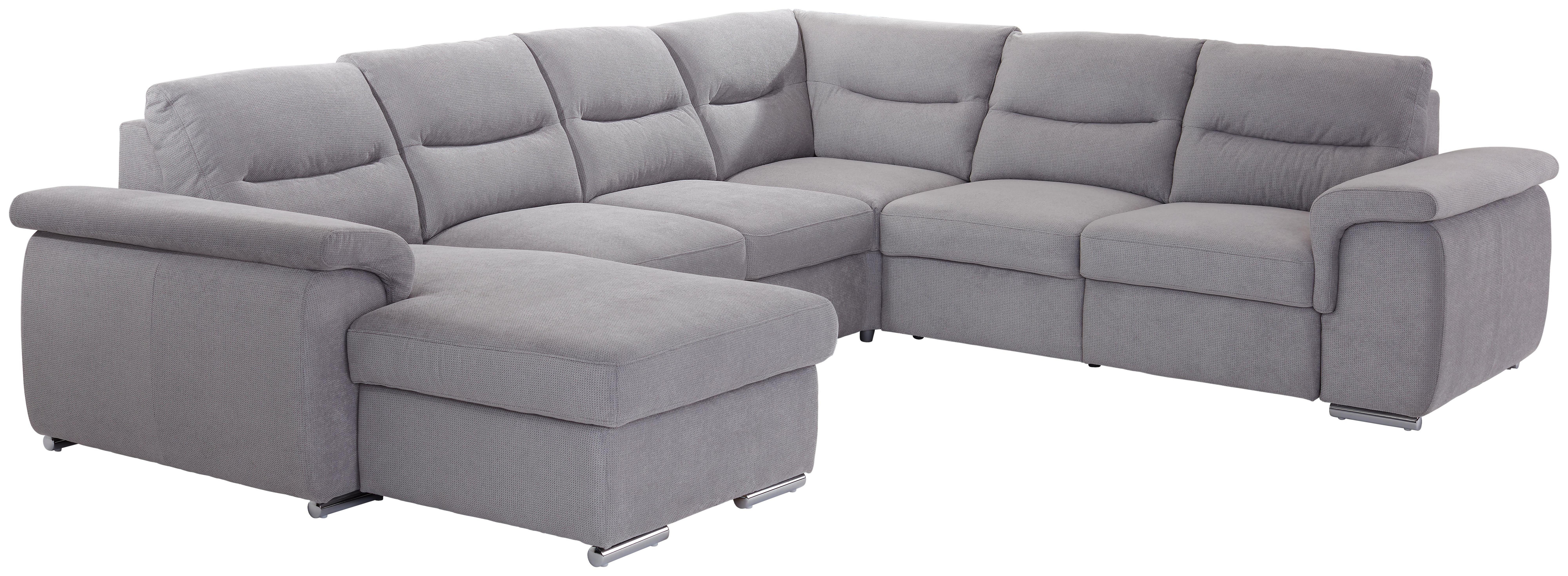 Wohnlandschaft in U-Form Hella 169x326x263 cm - Chromfarben/Grau, KONVENTIONELL, Textil (169/326/263cm) - Ombra