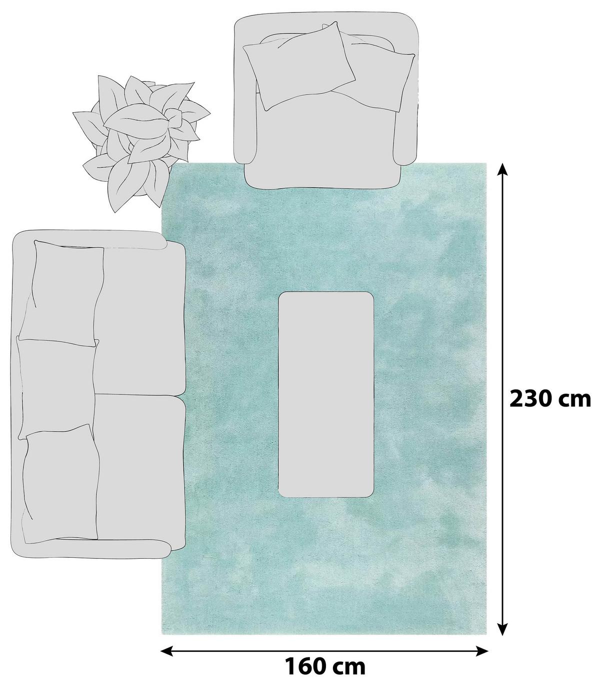 Hochflorteppich Relaxx Türkis 160x230 Cm - Türkis, Basics, Textil (160/230cm) - Esprit