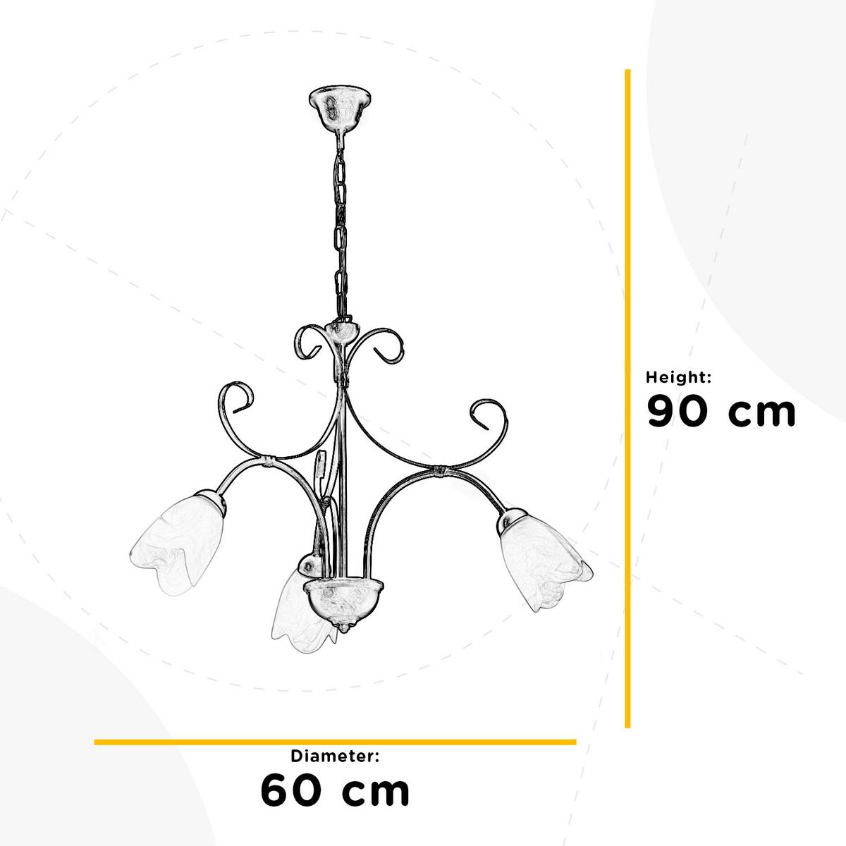 Kronleuchter Odino Braun L: 60 cm - Braun, KONVENTIONELL, Metall (60/60/80cm)