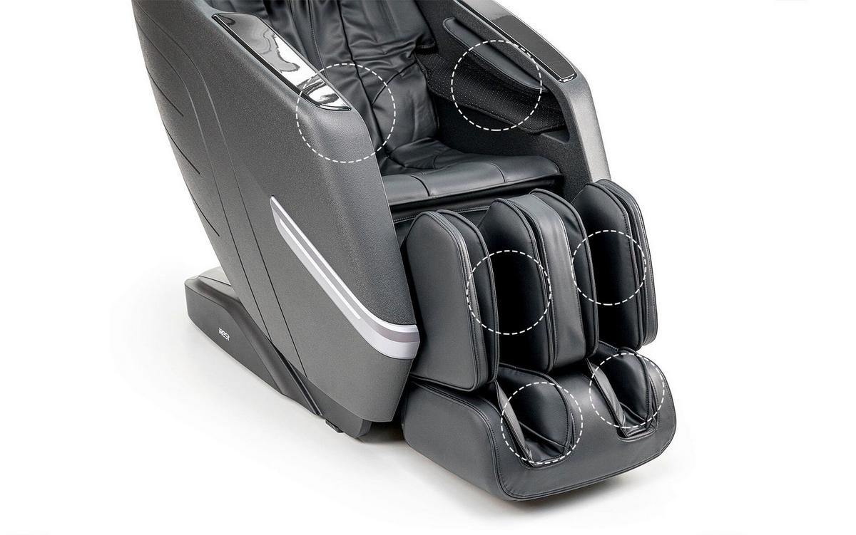 MASSAGESESSEL Schwarz B: 77cm - Schwarz, Basics, Kunststoff/Textil (77/114/169cm) - iRest