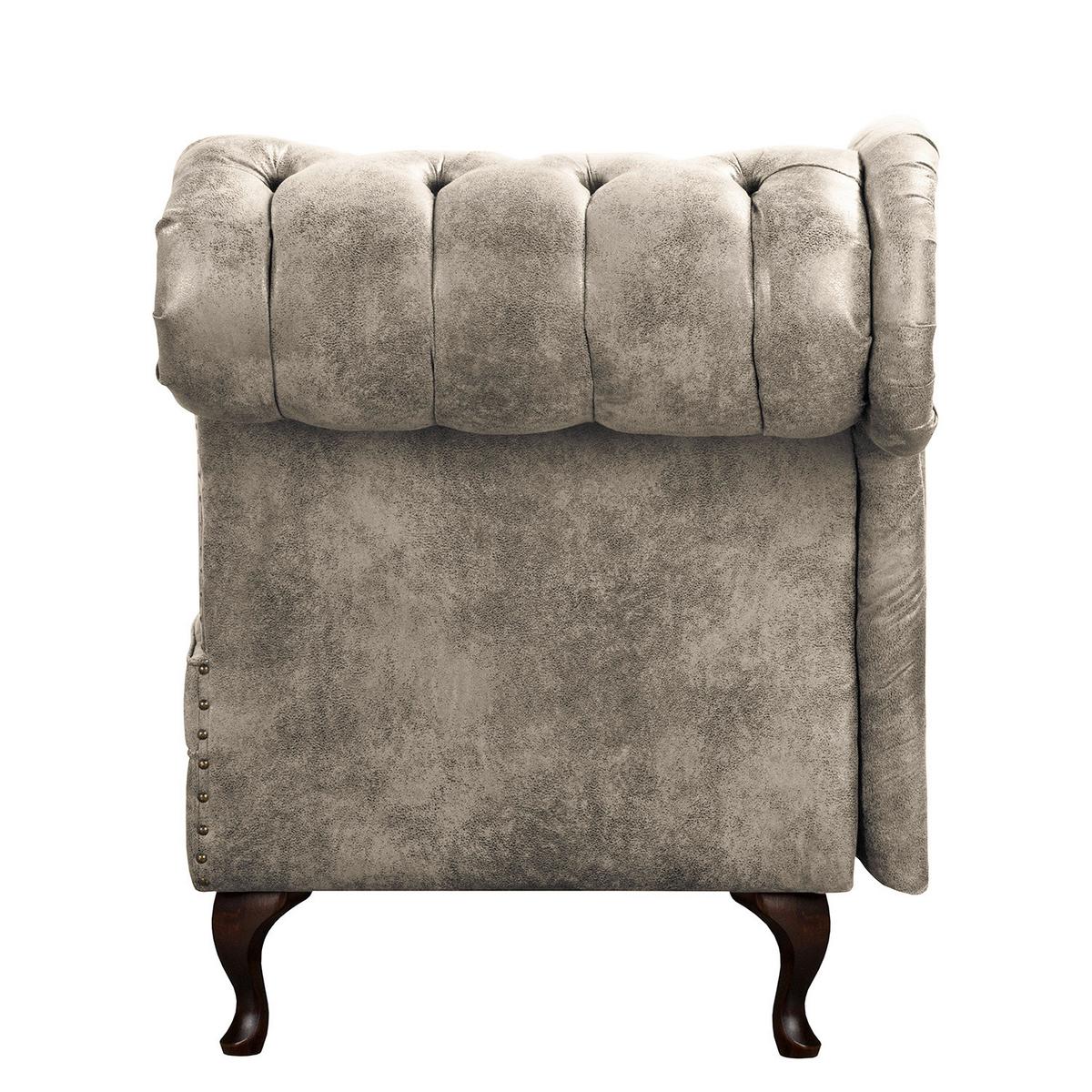 Récamiere Pako Hellgrau B: 185cm - Hellgrau/Braun, Design, Textil (185/93/75cm) - Livetastic