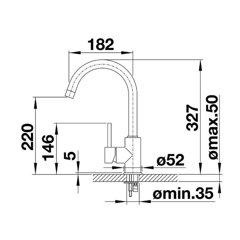 Fotografia produktu: Granitová batéria Blanco Mida, antracitová, 32,7 cm, 18,2 cm, 3,5 cm