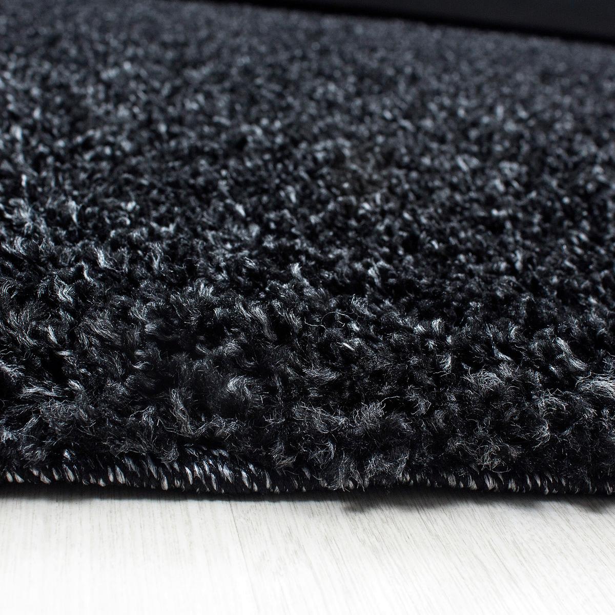 Hochflor Teppich Anthrazit Dream Rund Ø 120 cm - Anthrazit, KONVENTIONELL, Textil (120cm) - Novel