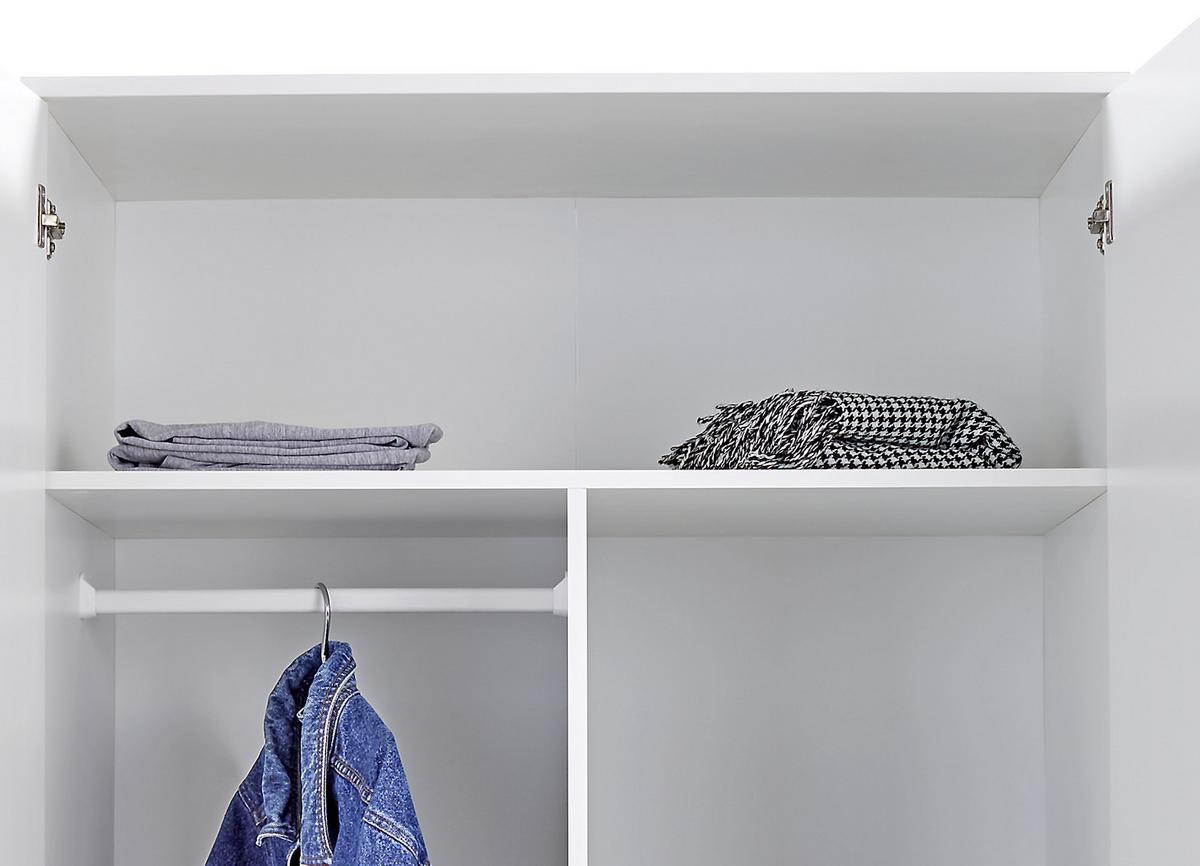 ŠATNÍ SKŘÍŇ STAR - bílá/barvy stříbra, Konvenční, kompozitní dřevo/plast (90/191,1/55cm)