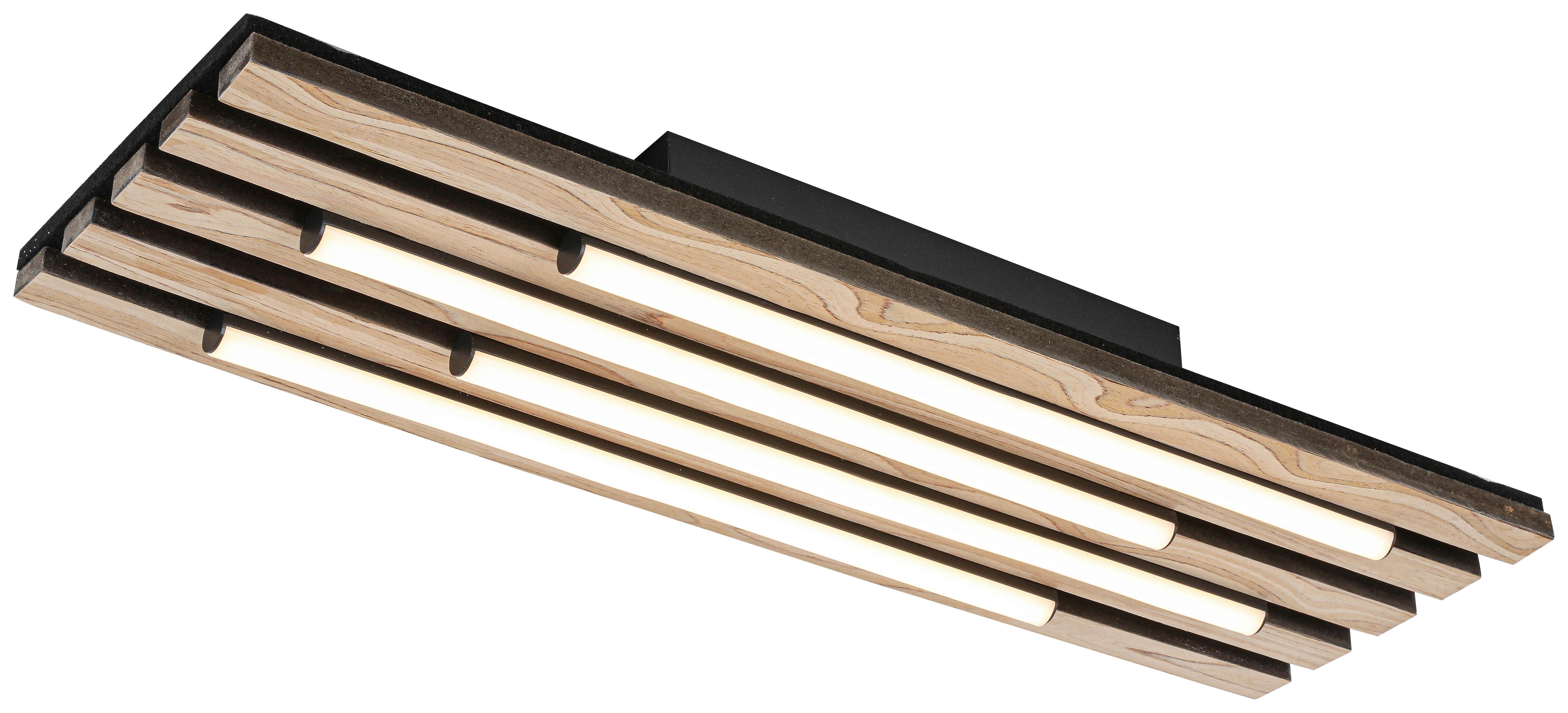 Led-deckenleuchte Paleo - Eichefarben/Schwarz, MODERN, Holzwerkstoff/Kunststoff (62/18,5/7,5cm) - Luca Bessoni