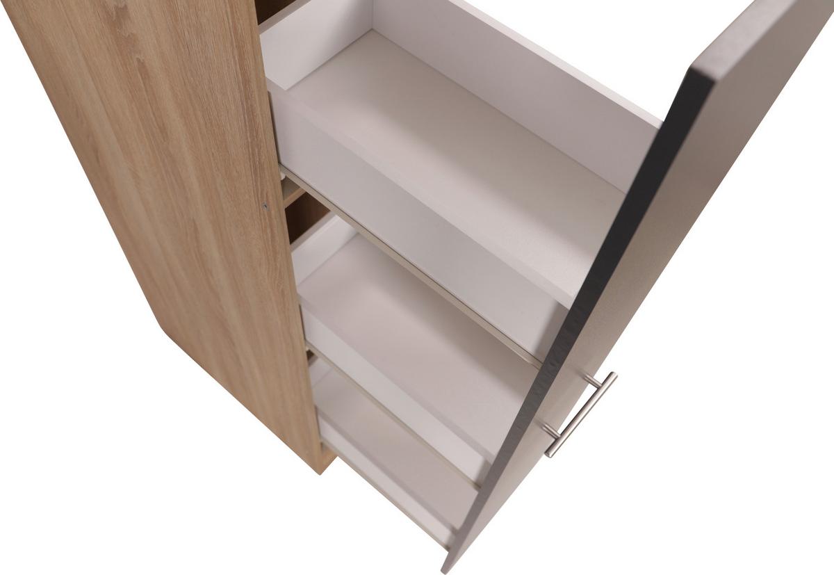 Apothekerschrank Merle Grau, Eiche Dekor B:30cm - Eichefarben/Grau, Basics, Holzwerkstoff (30/144,8/60cm) - Respekta