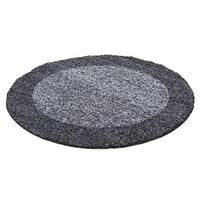 Hochflor Teppich Grau Life Rund Ø 200 Cm - Grau, KONVENTIONELL, Textil (200cm) - Novel