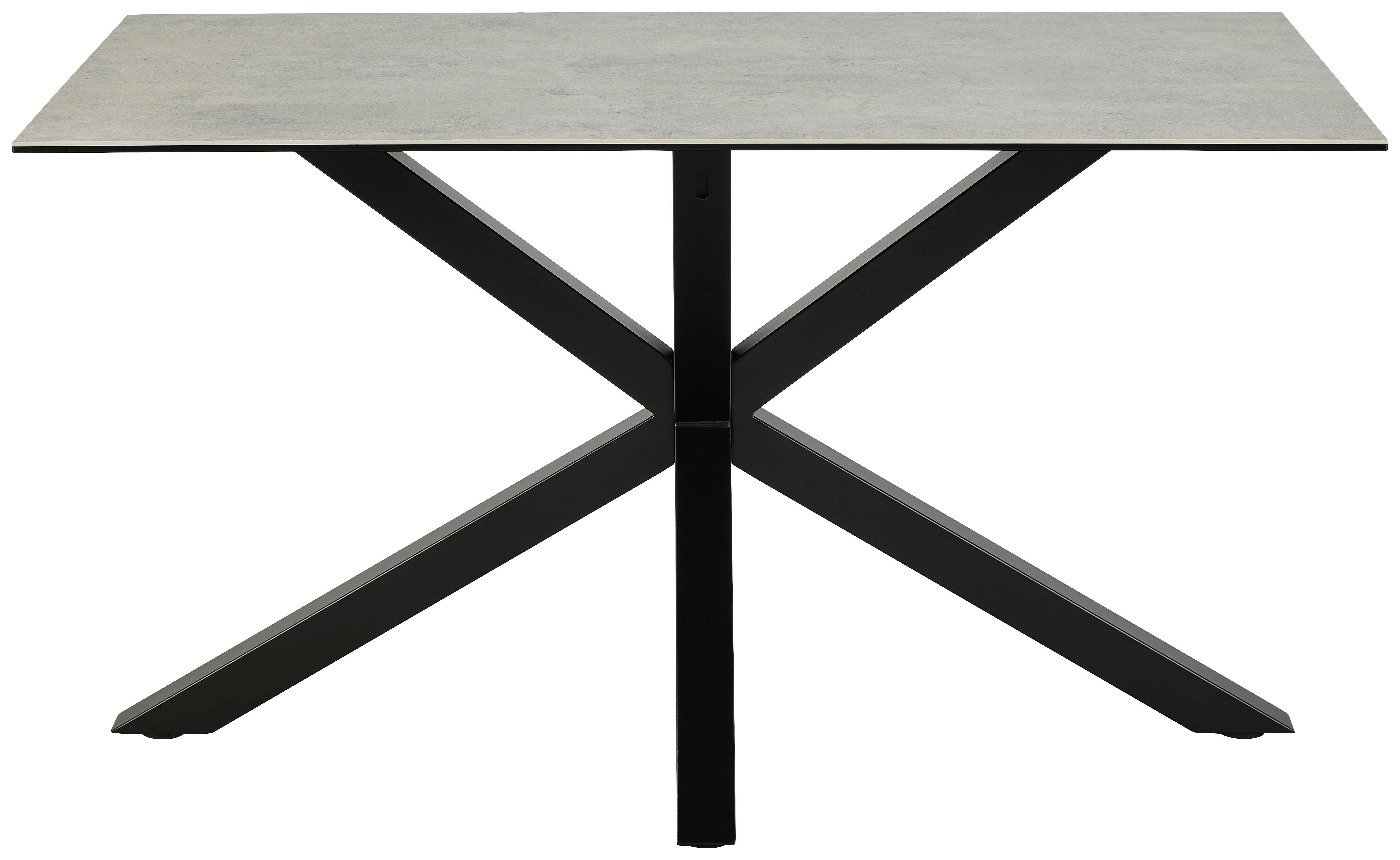 Jedálenský stôl keramika 135x80cm - čierna/sivá, Trend, kov/keramika (135/76/80cm) - MID.YOU