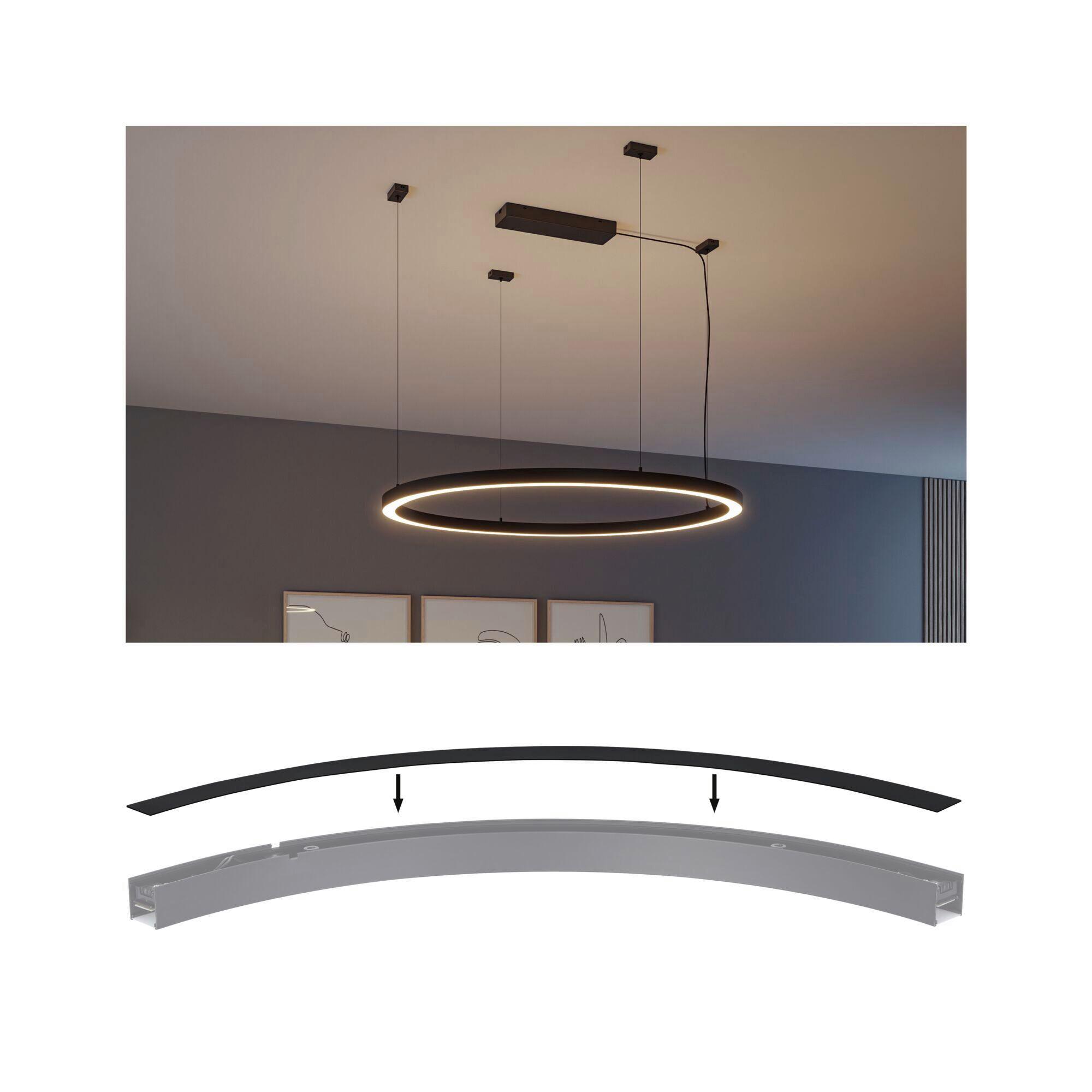 Schienensystem-Abdeckschiene Linion Schwarz B: 3,6 cm - Schwarz, Basics, Kunststoff (78,6/3,6/0,1cm) - Paulmann