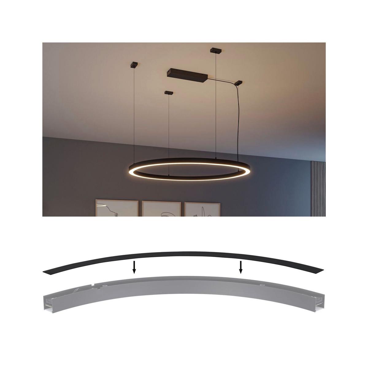 Schienensystem-abdeckschiene Linion Schwarz B: 3,6 Cm - Schwarz, Basics, Kunststoff (78,6/3,6/0,1cm) - Paulmann