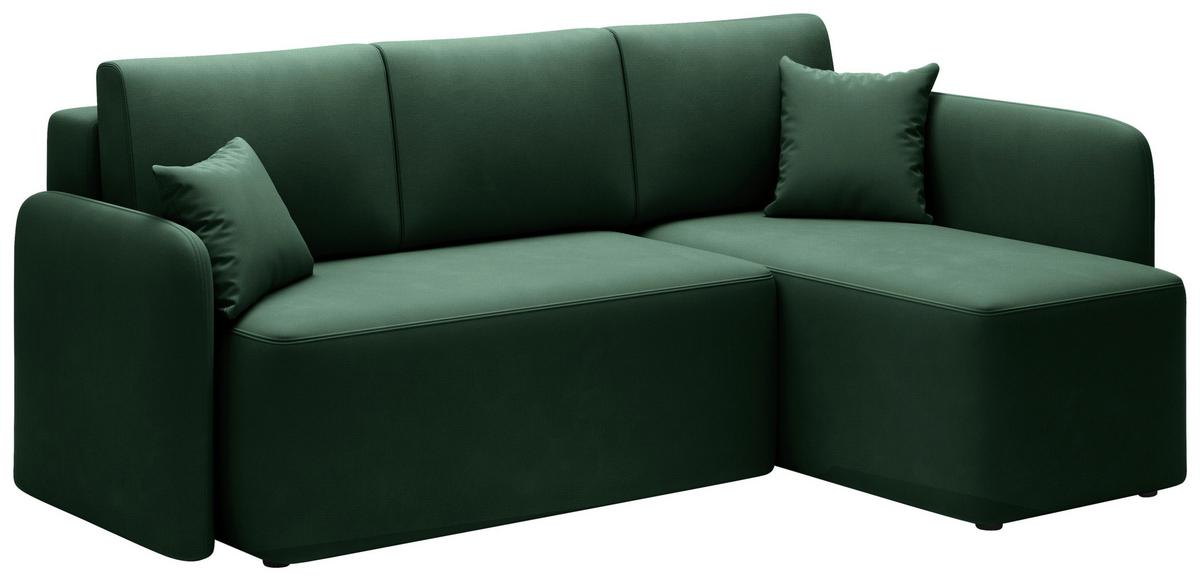 Ecksofa Hadson Grün S: 206x150 Cm - Schwarz/Grün, Design, Textil (206/150cm) - P & B