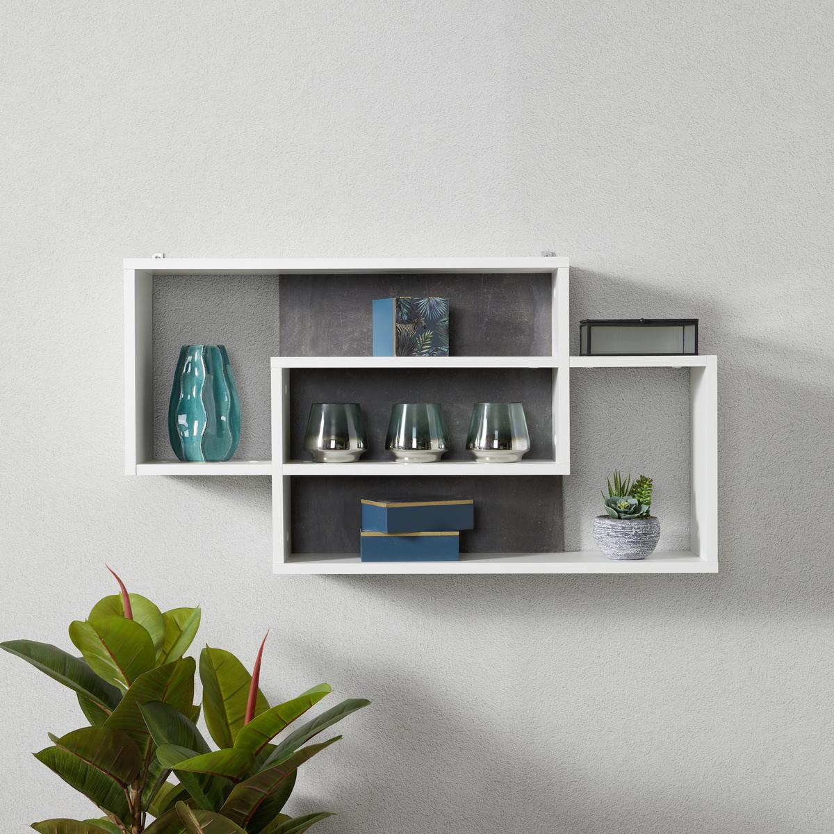 Falipolc Dream - sötétszürke/fehér, Modern, faalapú anyag (90/48/16cm)