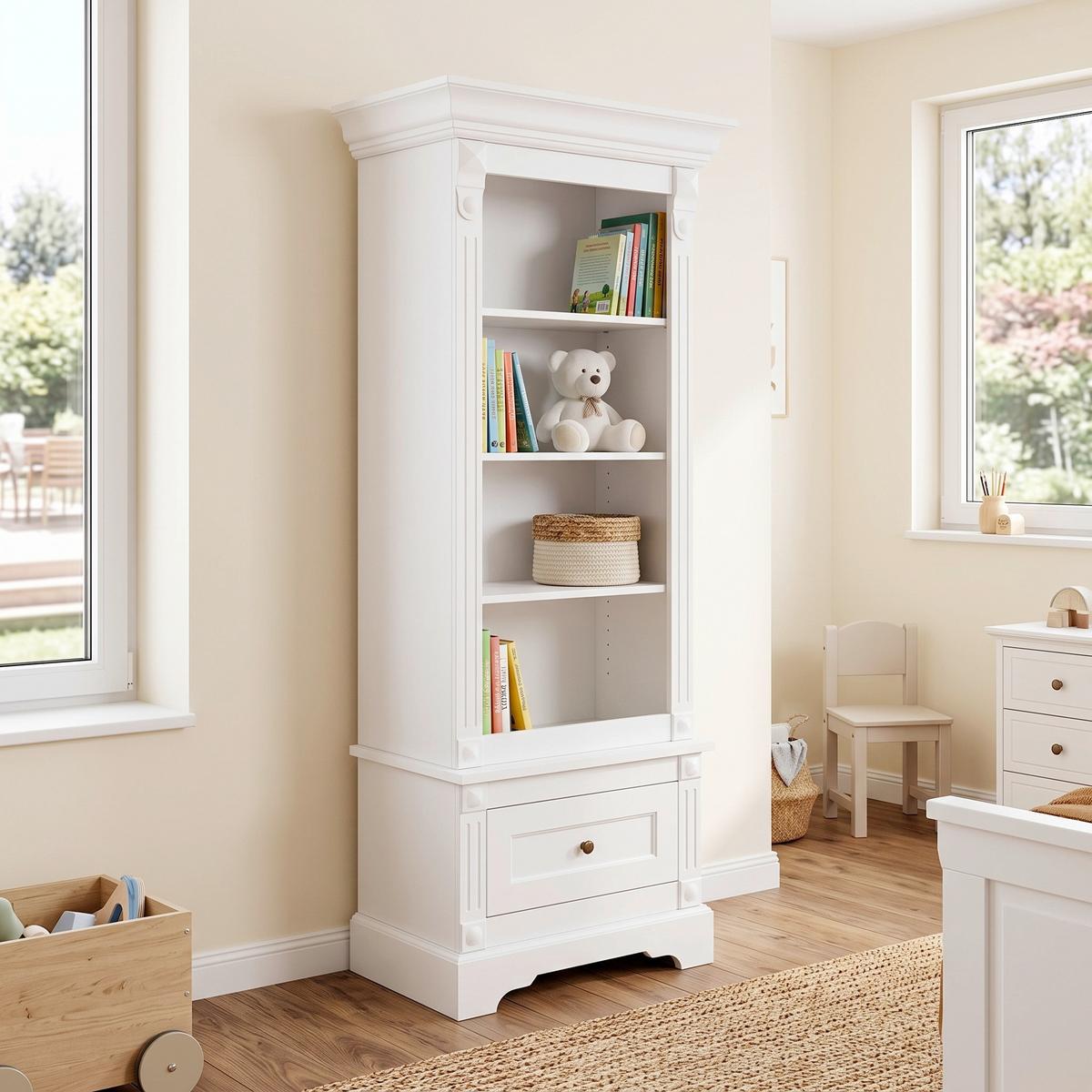 STANDREGAL 183467 EMILIA - Weiß, Trend, Holzwerkstoff (76/186/50cm) - Pinolino