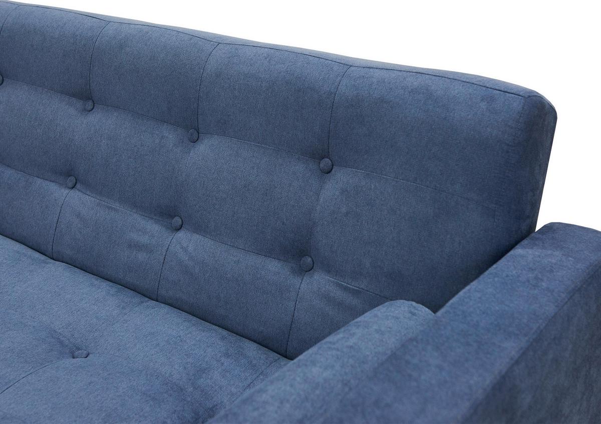Schlafsofa Seattle Blau B: 223cm - Blau/Schwarz, Design, Textil (223/89/86cm) - P & B