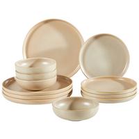 Tafelservice Uno Keramik 4Personen Geschirr Set Sand - Sandfarben, Trend, Keramik (43/40/37cm) - Creatable