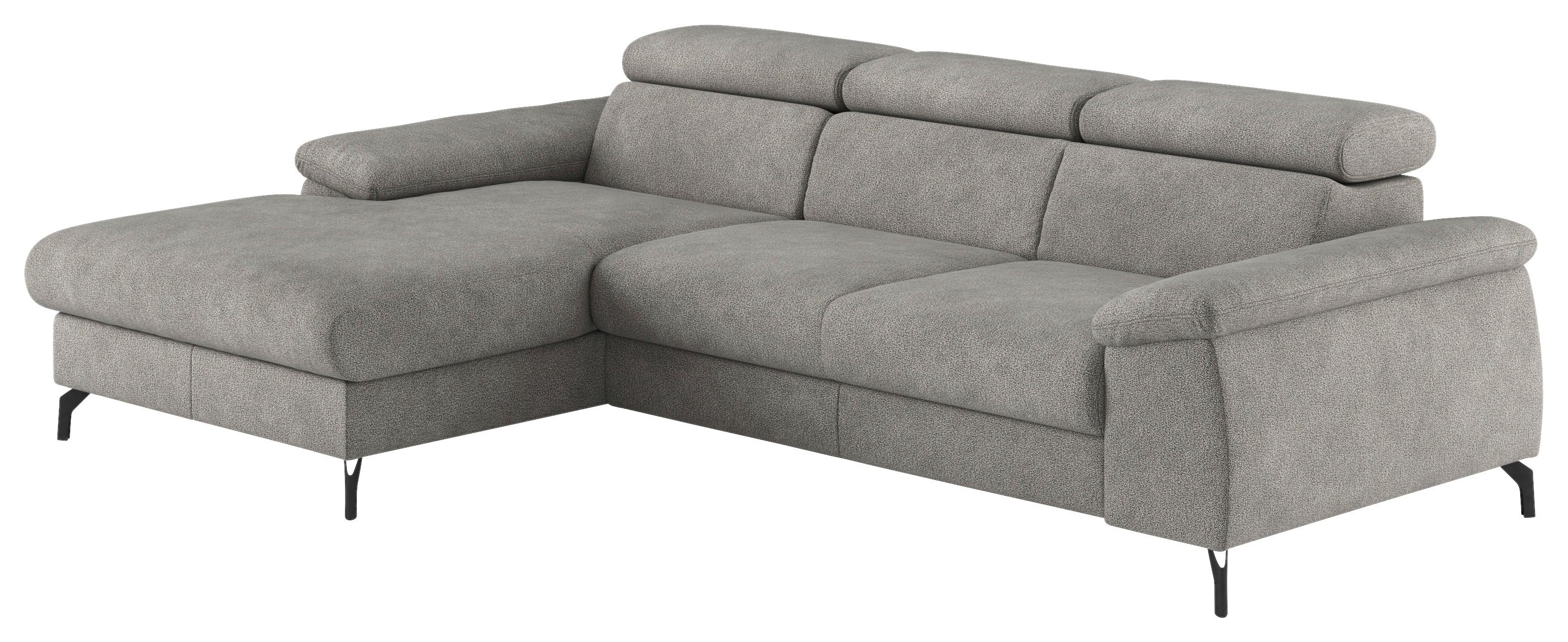 Ecksofa Kitty Hellgrau S. 166x244 Cm - Hellgrau/Schwarz, Design, Textil (166/244cm) - Livetastic