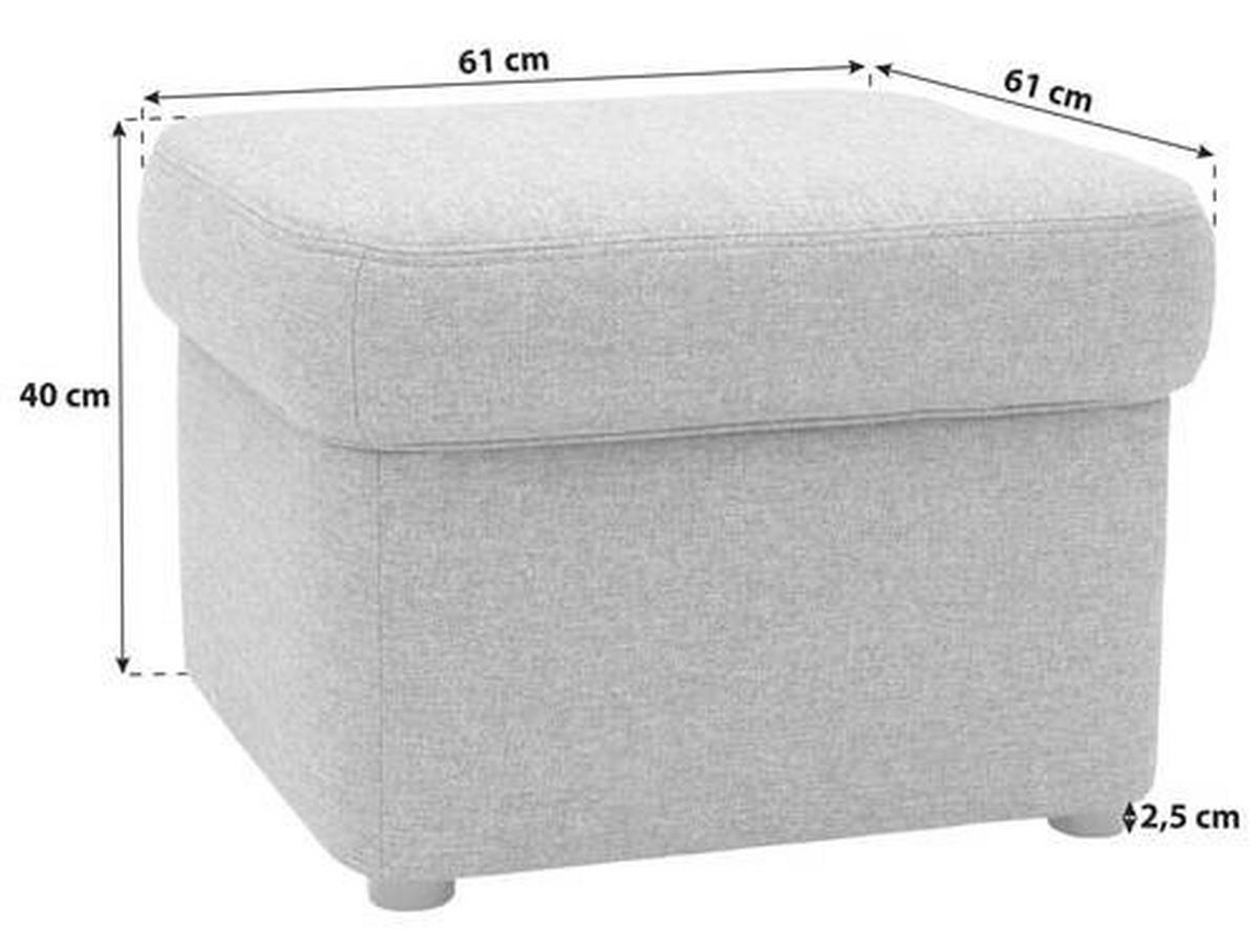 Polsterhocker Sarafina Dunkelblau Webstoff H: 40 cm - Schwarz/Dunkelblau, KONVENTIONELL, Textil (61/40/61cm) - MID.YOU