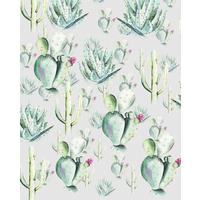 Vliestapete Cactus Grey - Grau/Grün, Basics (200/250cm) - Komar