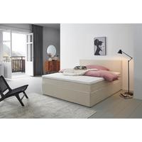 Boxbett Mit Topper 180x200 Cordoba - Creme/Schwarz, Basics, Holz/Textil (180/200cm) - Livetastic