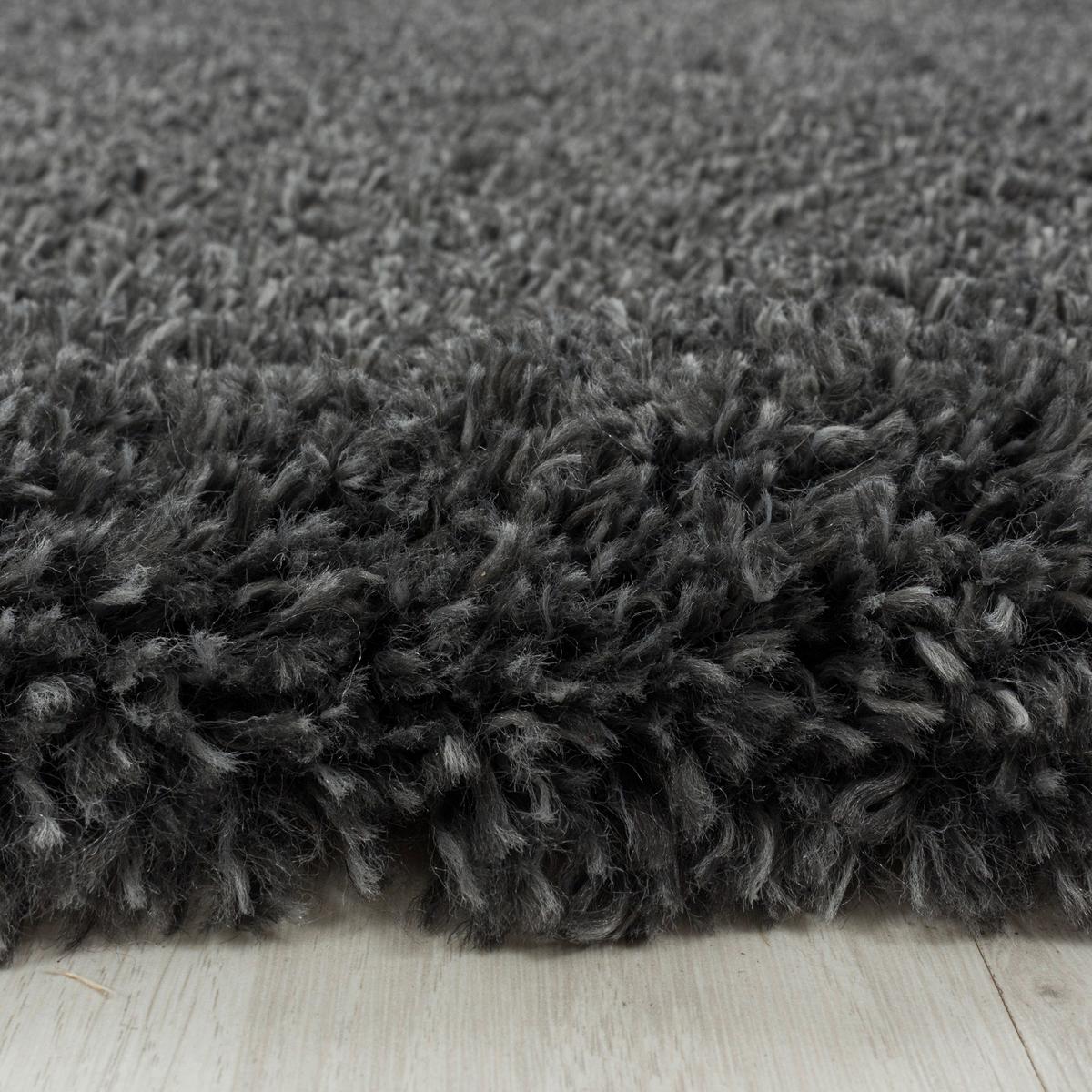 Hochflor Teppich Grau Fluffy 60x110 cm - Grau, Basics, Textil (60/110cm)
