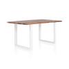 Esstisch Akazie Massiv/weiß 120x80 - Weiß/Naturfarben, MODERN, Holz/Metall (120/80/75cm) - Livetastic
