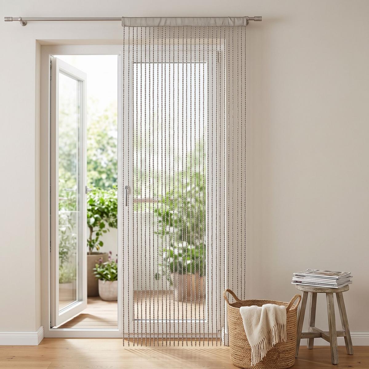 Fadenvorhang + Stangendurchzug Renata 90x245 cm Schlamm - Schlammfarben, MODERN, Textil (90/245cm) - Luca Bessoni