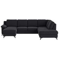 Wohnlandschaft Boom, Dunkelblau 156x309x204 - Schwarz/Dunkelblau, KONVENTIONELL, Textil (156/309/204cm) - Cotta