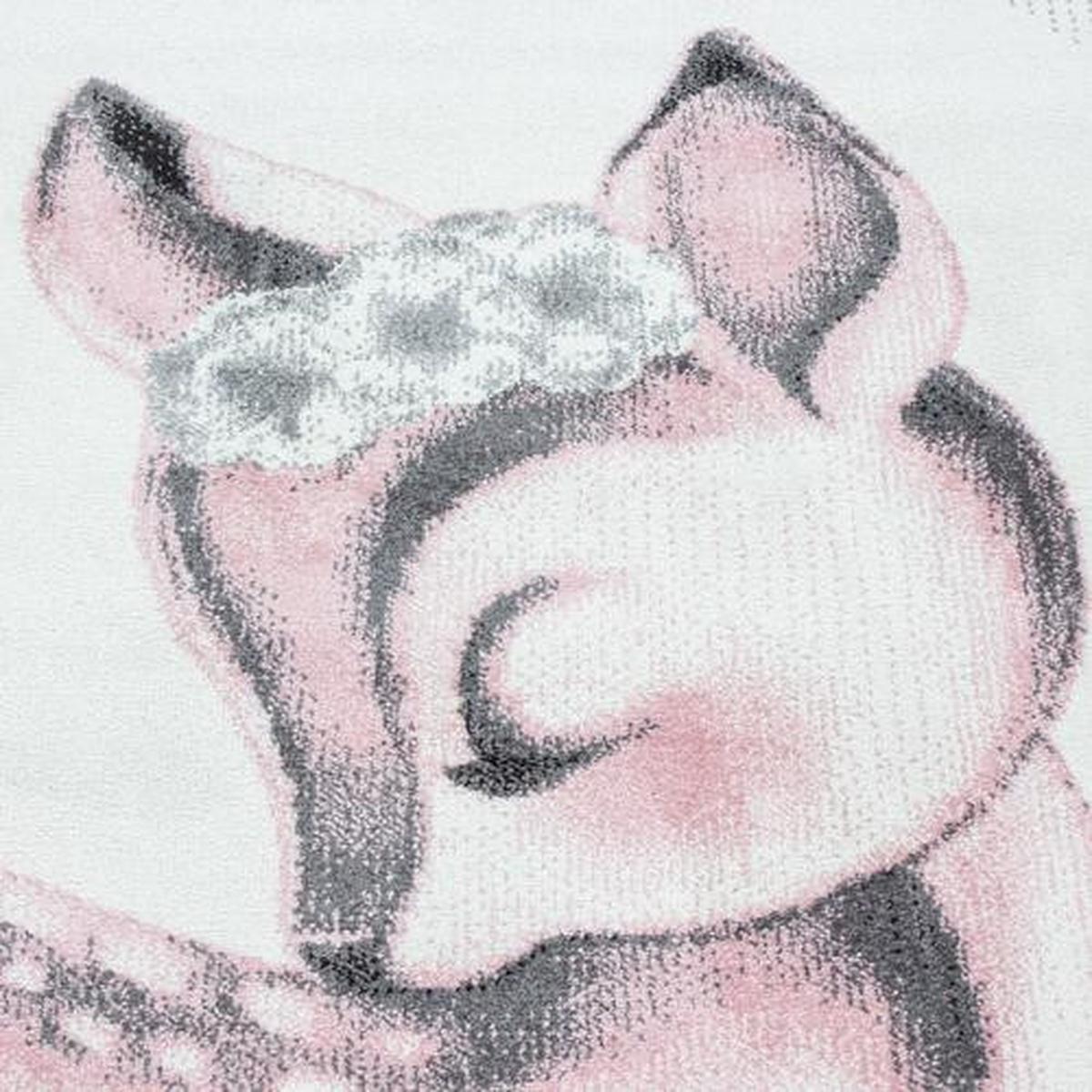 Kinderteppich Rehkitz Pink Bambi 120x170 cm - Rosa, Trend, Textil (120/170cm)