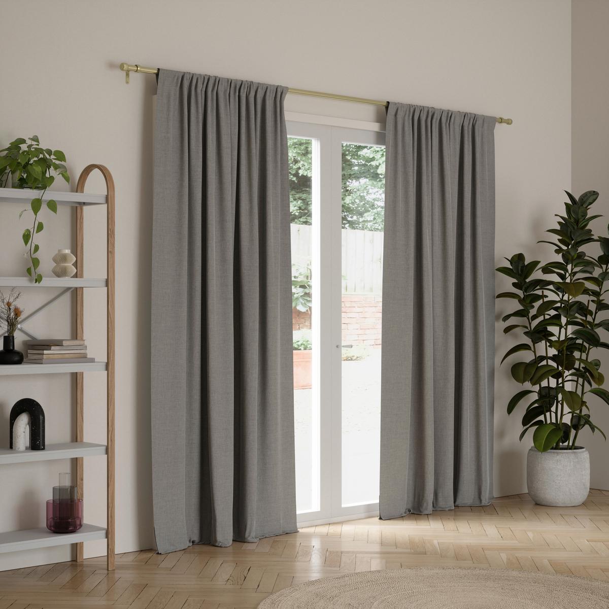 Vorhangstangenset Cleo Goldfarben L: 91-168 cm - Goldfarben, KONVENTIONELL, Kunststoff/Metall (91-168cm) - Umbra