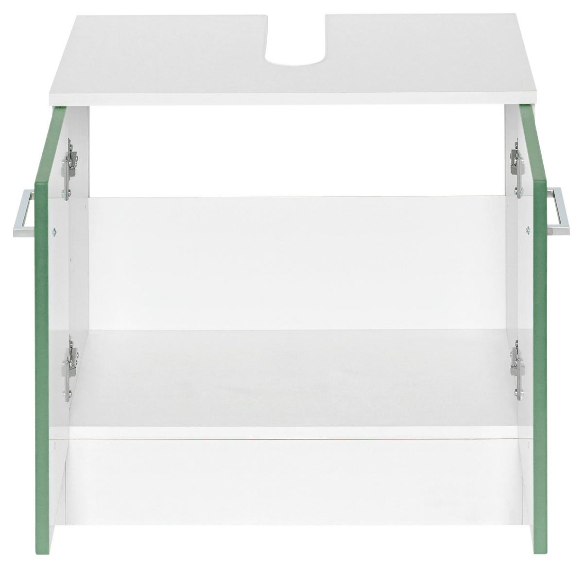 Waschbeckenunterschrank Riga Grün/weiß B: 60 Cm - Weiß/Grün, MODERN, Holzwerkstoff (60/56/35cm) - Held