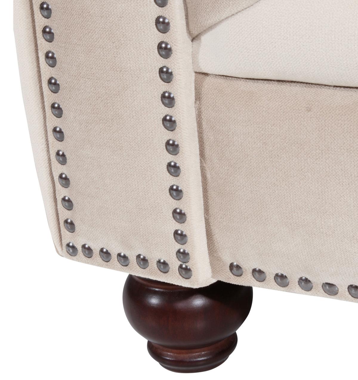 CHESTERFIELD-SESSEL ORLEANS - Nussbaumfarben/Creme, Design, Textil (135/77/100cm) - Max Winzer