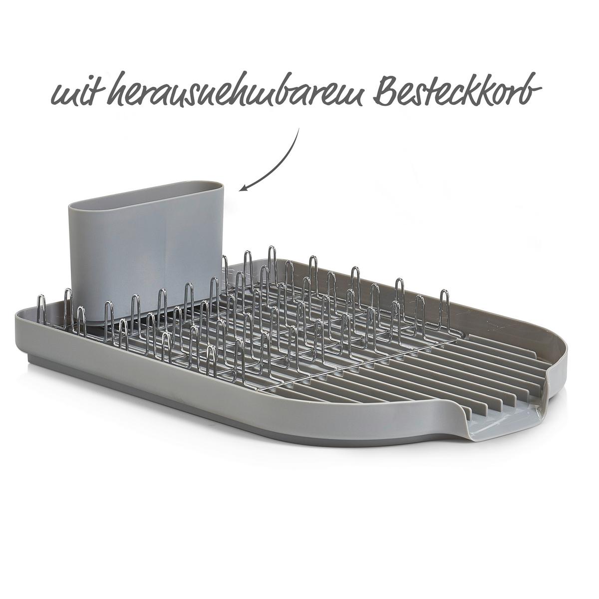 Geschirrabtropfkorb Metall/Kunststoff. grau - Grau, Basics, Kunststoff/Metall (45/32/12,5cm) - Zeller Present