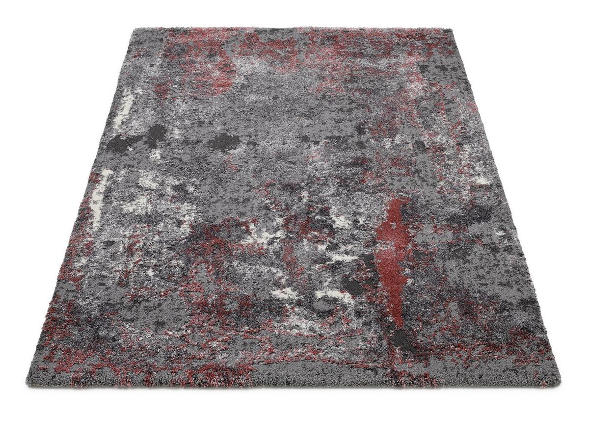 Webteppich Grau/Hellrot Timeline Quantum 160x230 cm - Hellrot/Grau, Design, Textil (160/230cm) - Novel