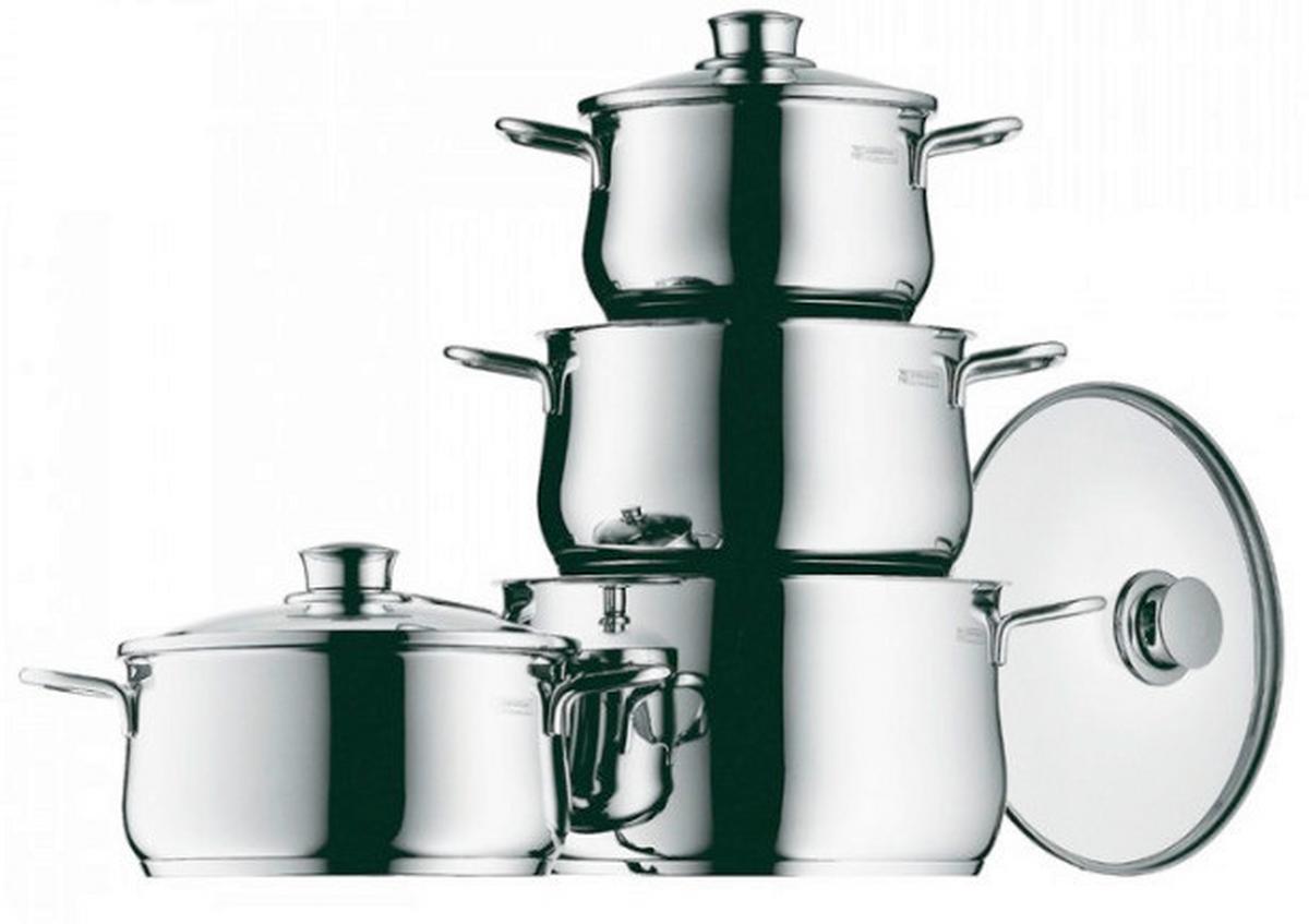 Kochtopfset Diadem Plus - Edelstahlfarben, Basics, Glas/Metall (53/30,5/22,5cm) - WMF