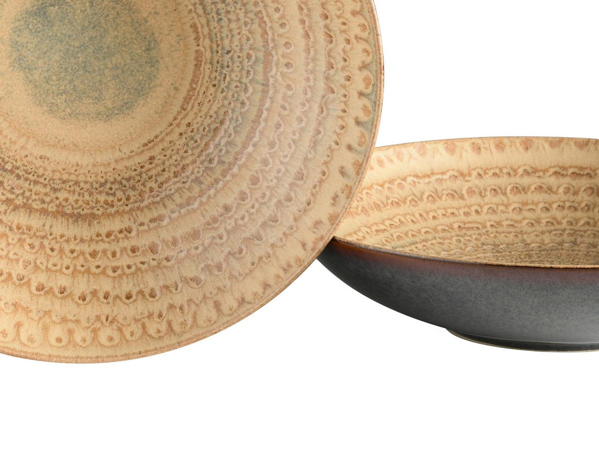 Tafelservice Neapel Sand Steinzeug, 4 Pers., 12-teilig - Sandfarben/Braun, Basics, Keramik - Creatable