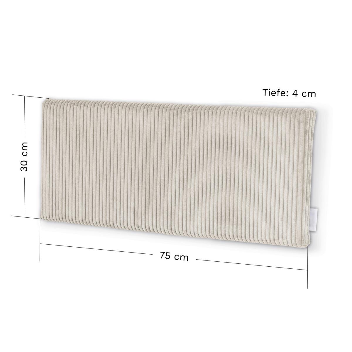 POLSTERPANEEL WANDKISSEN BEIGE - Beige, Basics, Holzwerkstoff/Kunststoff (75/30/5cm)