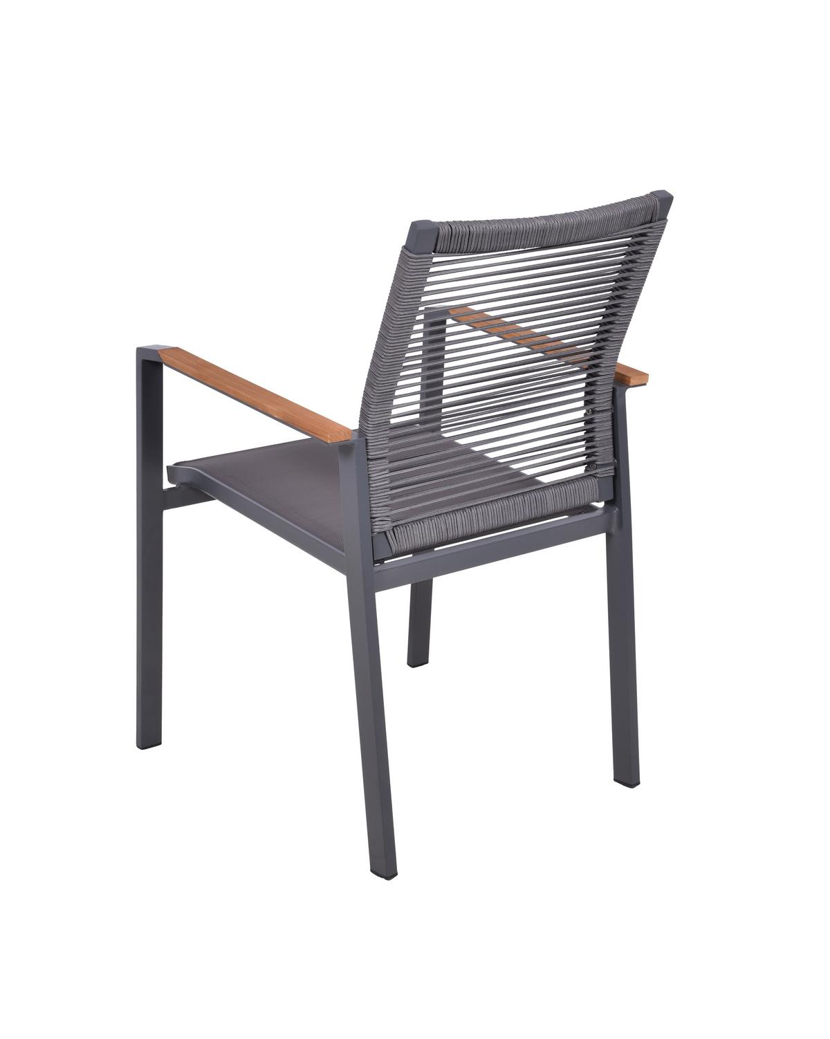 Stapelstuhl Davina - Anthrazit/Braun, Basics, Holz/Kunststoff (62,5/87/56,5cm) - Gardenson