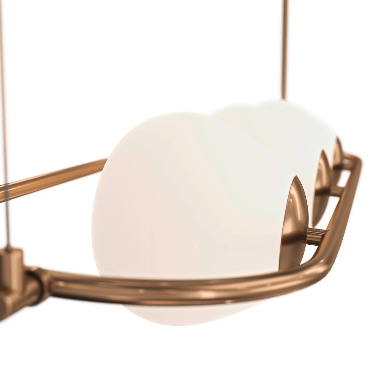 Pendelleuchte Erich - Messingfarben/Weiß, Trend, Glas/Metall (89/25,5/137cm) - MAYTONI