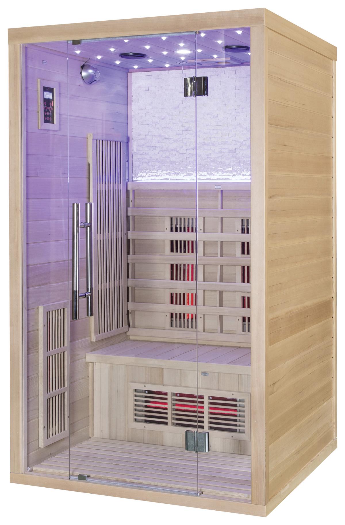 Infrarotkabine 2 Personen 120x200x105cm Göteborg - Naturfarben, MODERN, Holz (120/200/105cm)