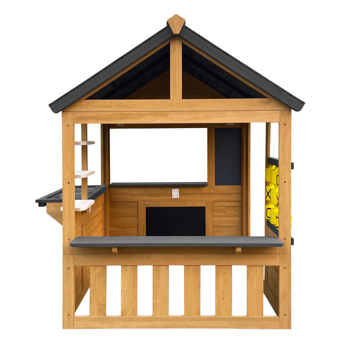 Spielhaus Lynn Natur - Anthrazit/Braun, Basics, Holz (108/105/130cm)