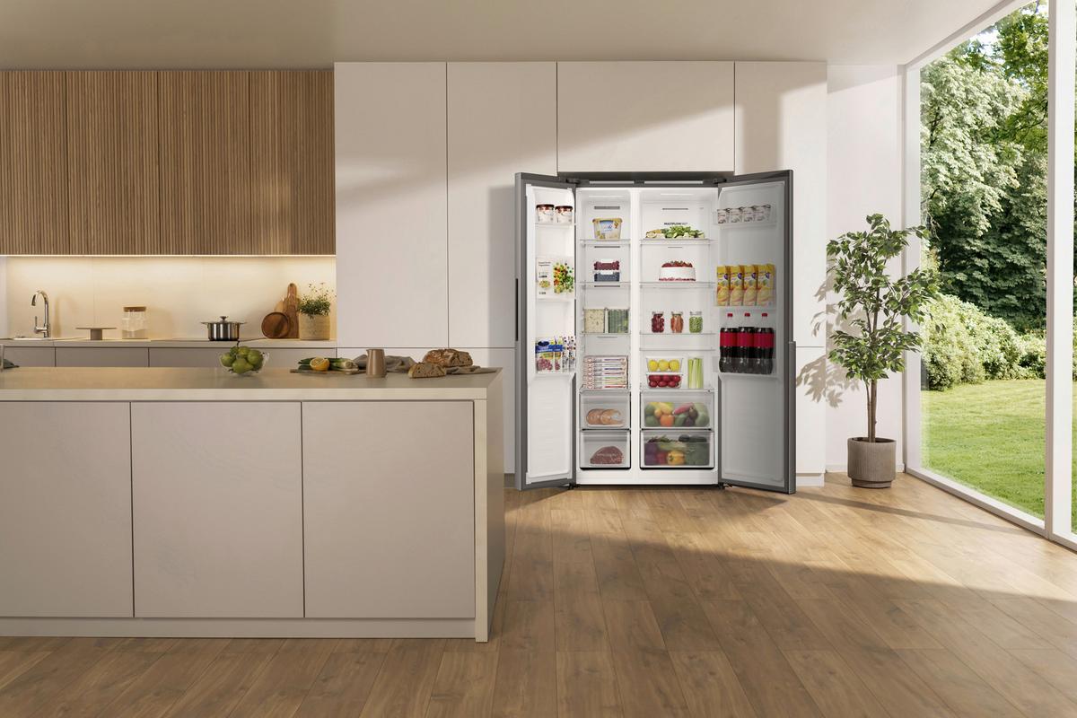 Side-By-Side NRS917E41X EEFK:E GesamTVolumen ca.544 L - Edelstahlfarben, Basics, Glas/Kunststoff (91,1/178,6/61,5cm) - Gorenje