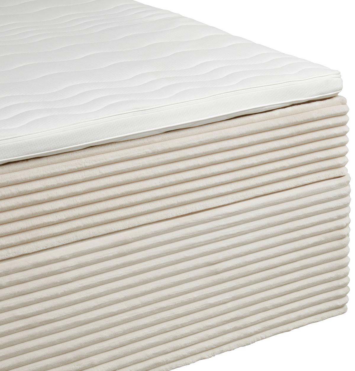 Boxbett Mit Topper 140x200 Cordoba - Creme/Schwarz, Basics, Holz/Textil (140/200cm) - Livetastic