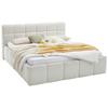 Čalúnená posteľ ASCONA 180x200, krémová - čierna/krémová, Konventionell, textil/plast (180/200cm)
