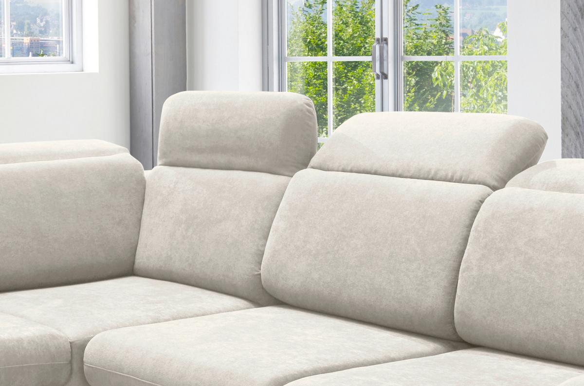 Ecksofa Vasto Creme S: 228x283 cm - Chromfarben/Creme, Design, Textil (228/283cm) - Livetastic