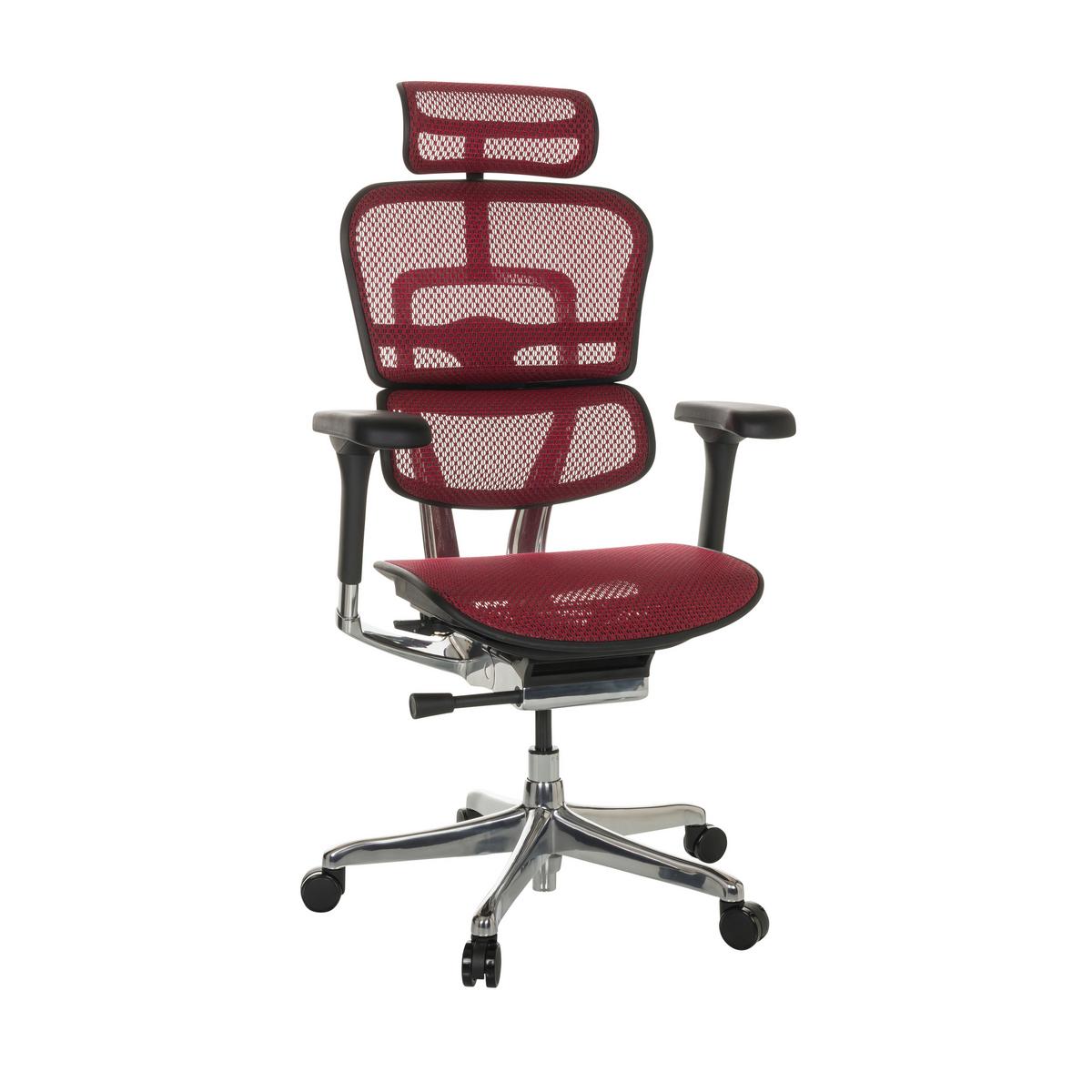 Drehstuhl Ergohuman I - Rot/Silberfarben, Basics, Kunststoff/Textil (69/119-144/65cm) - MID.YOU